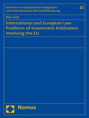 cover image of International and European Law Problems of Investment Arbitration involving the EU